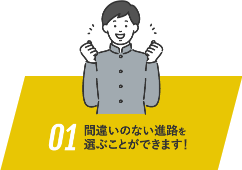 01 間違いのない進路を選ぶことができます！